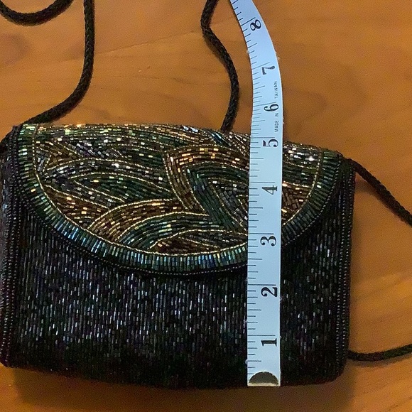 Talbots Sparkly Black Beaded Mini Crossbody Bag - Picture 12 of 12